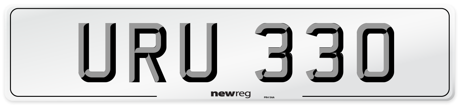 URU 330 Number Plate from New Reg
